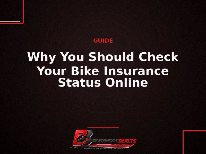Banner explaining why to check bike insurance status online, black and red design