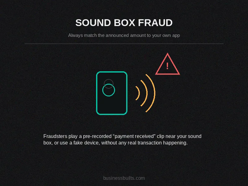 Fake phonepe transaction sound box fraud illustration