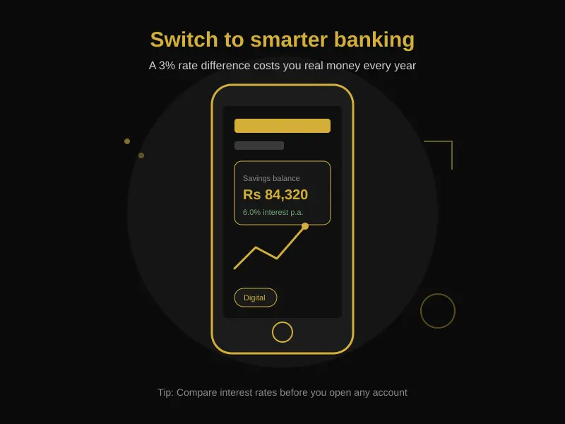 digital savings account interface showing how to save money online with higher interest banking