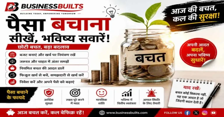 How to Save Money in Hindi – BusinessBuilts guide with practical saving tips, budgeting ideas, expense control, and financial planning